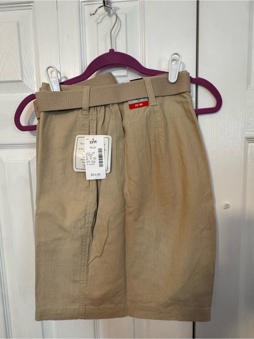Fashion Bug Tan Cotton Blend Skirt with Matching Belt